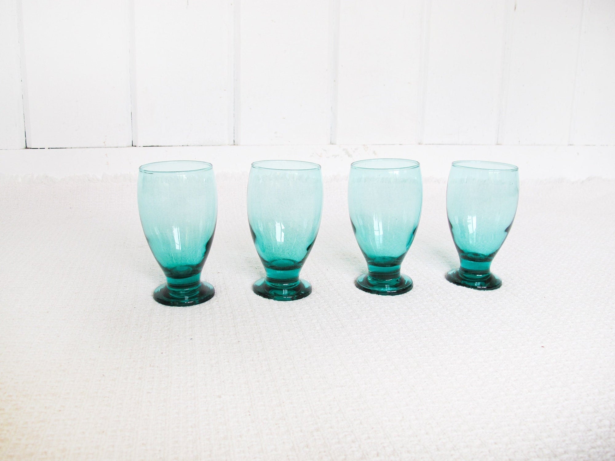 Emerald Green Water Glasses Set of Four - From Where - 