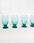 Emerald Green Water Glasses Set of Four - From Where - 