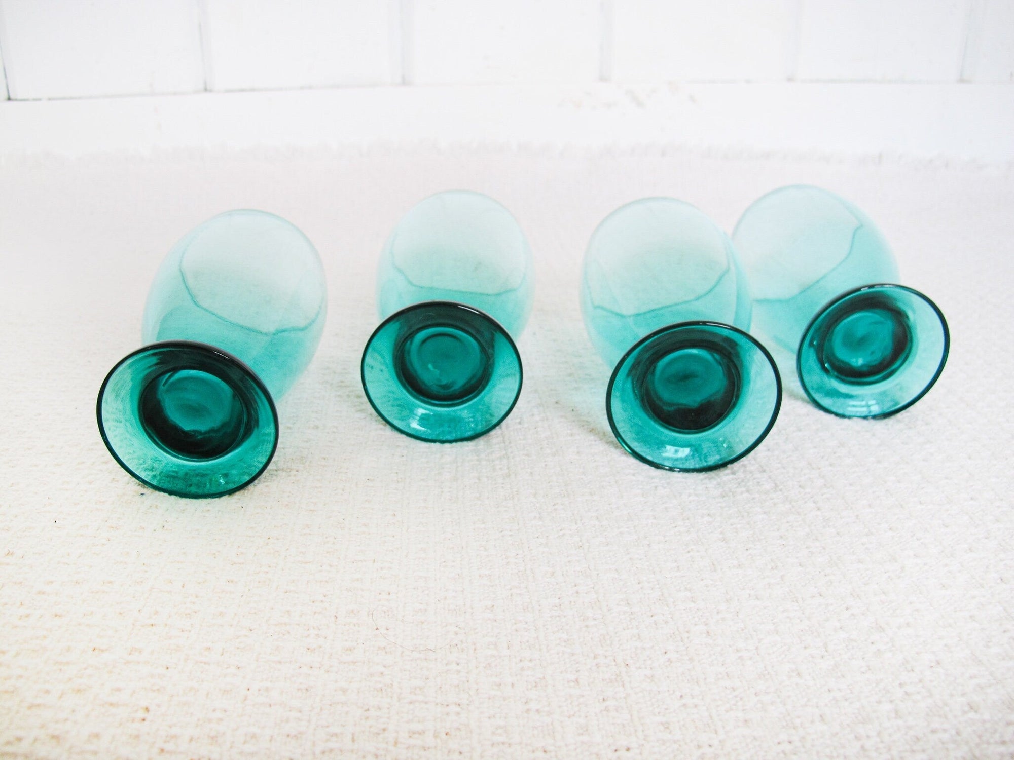 Emerald Green Water Glasses Set of Four - From Where - 