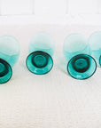 Emerald Green Water Glasses Set of Four - From Where - 