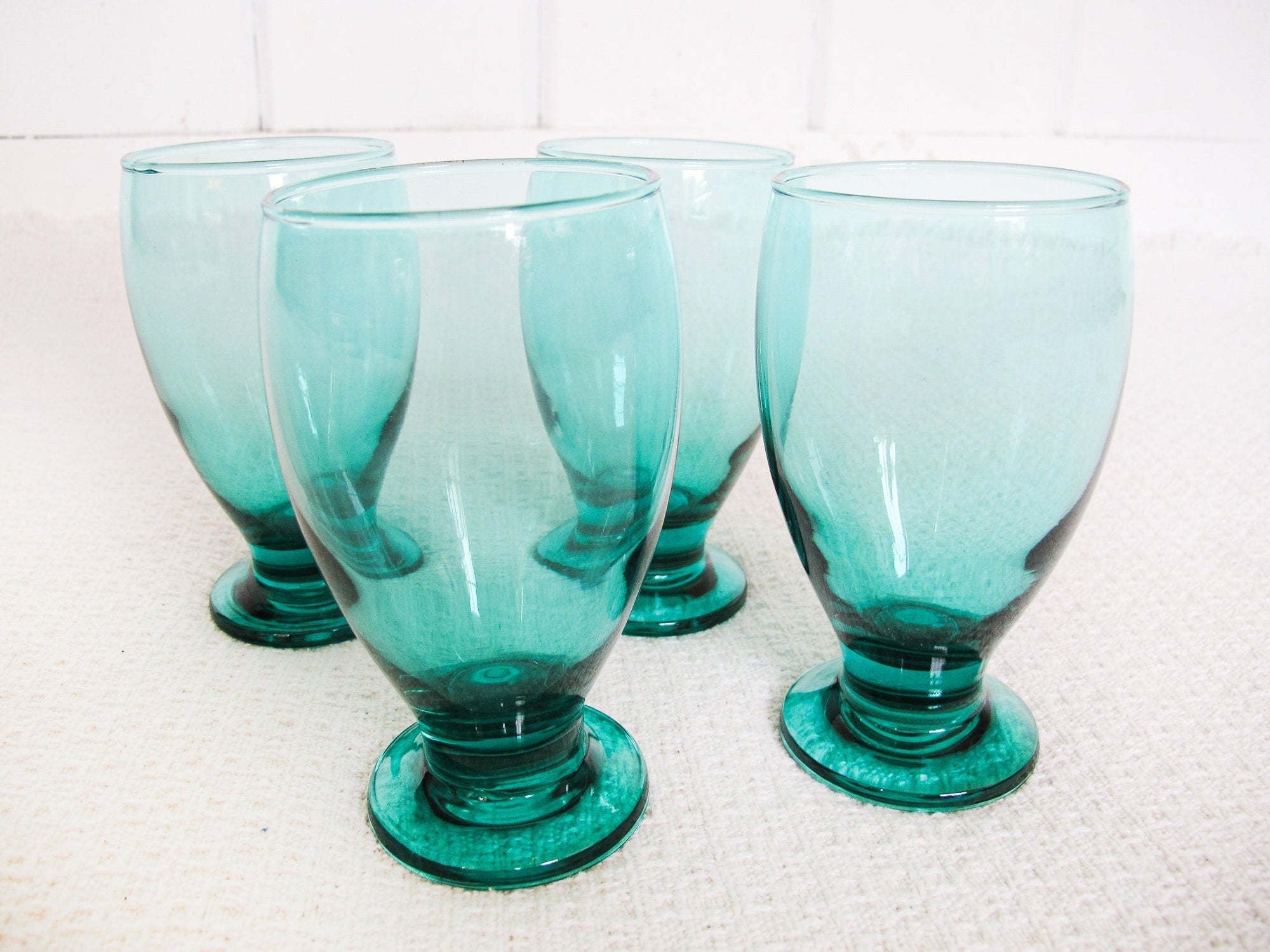 Emerald Green Water Glasses Set of Four - From Where - 