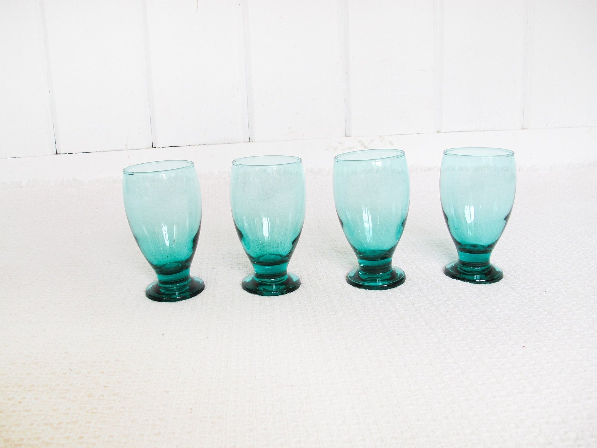 Emerald Green Water Glasses Set of Four - From Where - 