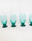 Emerald Green Water Glasses Set of Four - From Where - 