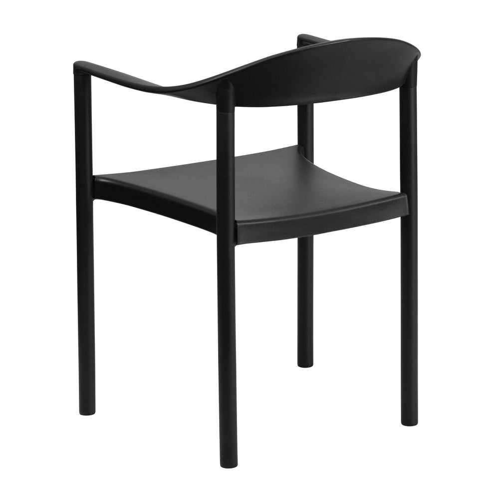 EMMA + OLIVER 1000 lb. Capacity Black Plastic Cafe Stack Chair - From Where - 