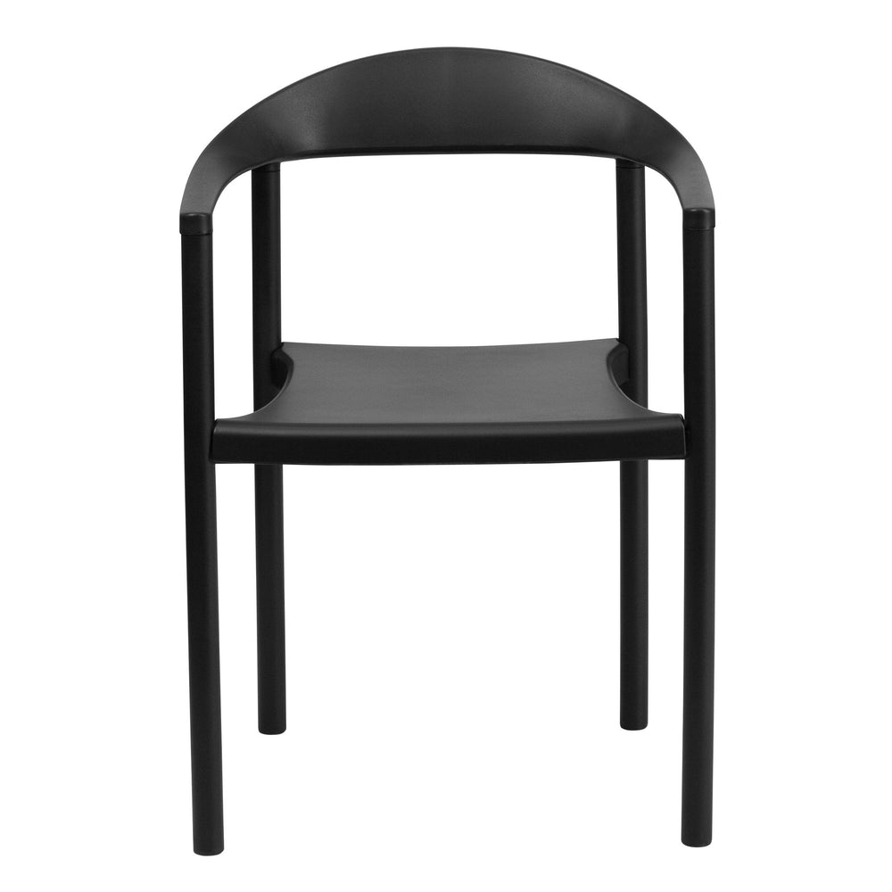 EMMA + OLIVER 1000 lb. Capacity Black Plastic Cafe Stack Chair - From Where - 