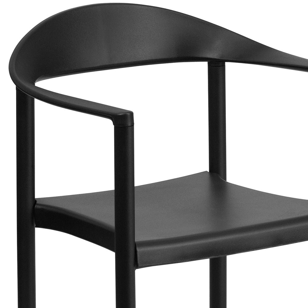 EMMA + OLIVER 1000 lb. Capacity Black Plastic Cafe Stack Chair - From Where - 