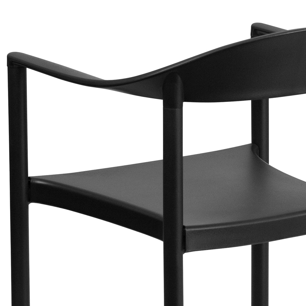 EMMA + OLIVER 1000 lb. Capacity Black Plastic Cafe Stack Chair - From Where - 