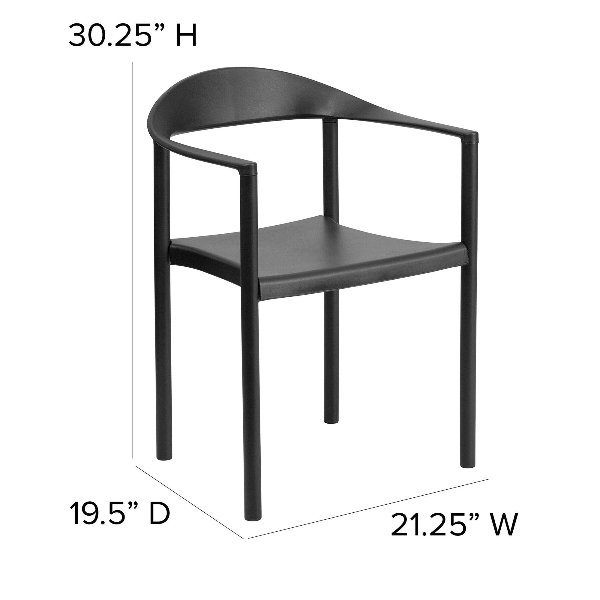 EMMA + OLIVER 1000 lb. Capacity Black Plastic Cafe Stack Chair - From Where - 