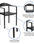EMMA + OLIVER 1000 lb. Capacity Black Plastic Cafe Stack Chair - From Where - 