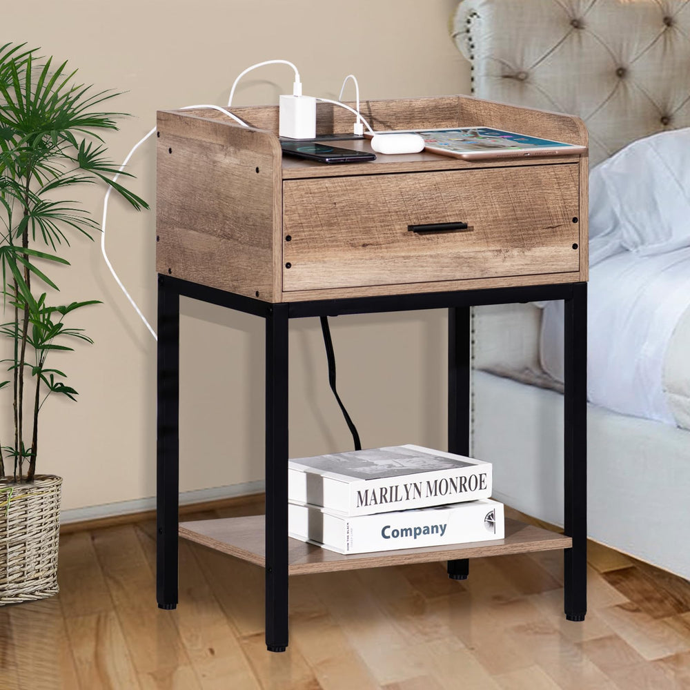 End Side Table with Charging Station (Set of 2) - From Where - 