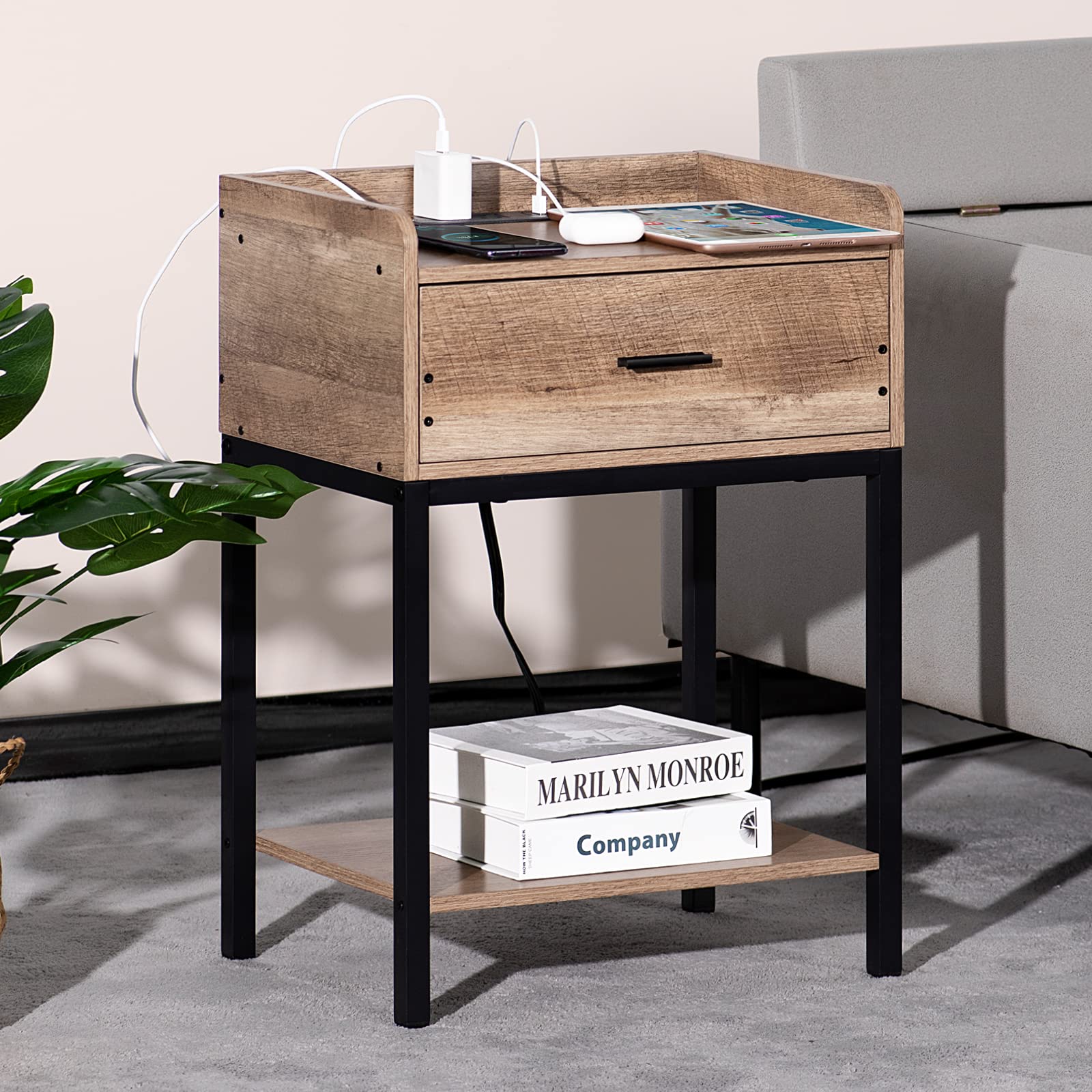 End Side Table with Charging Station (Set of 2) - From Where - 