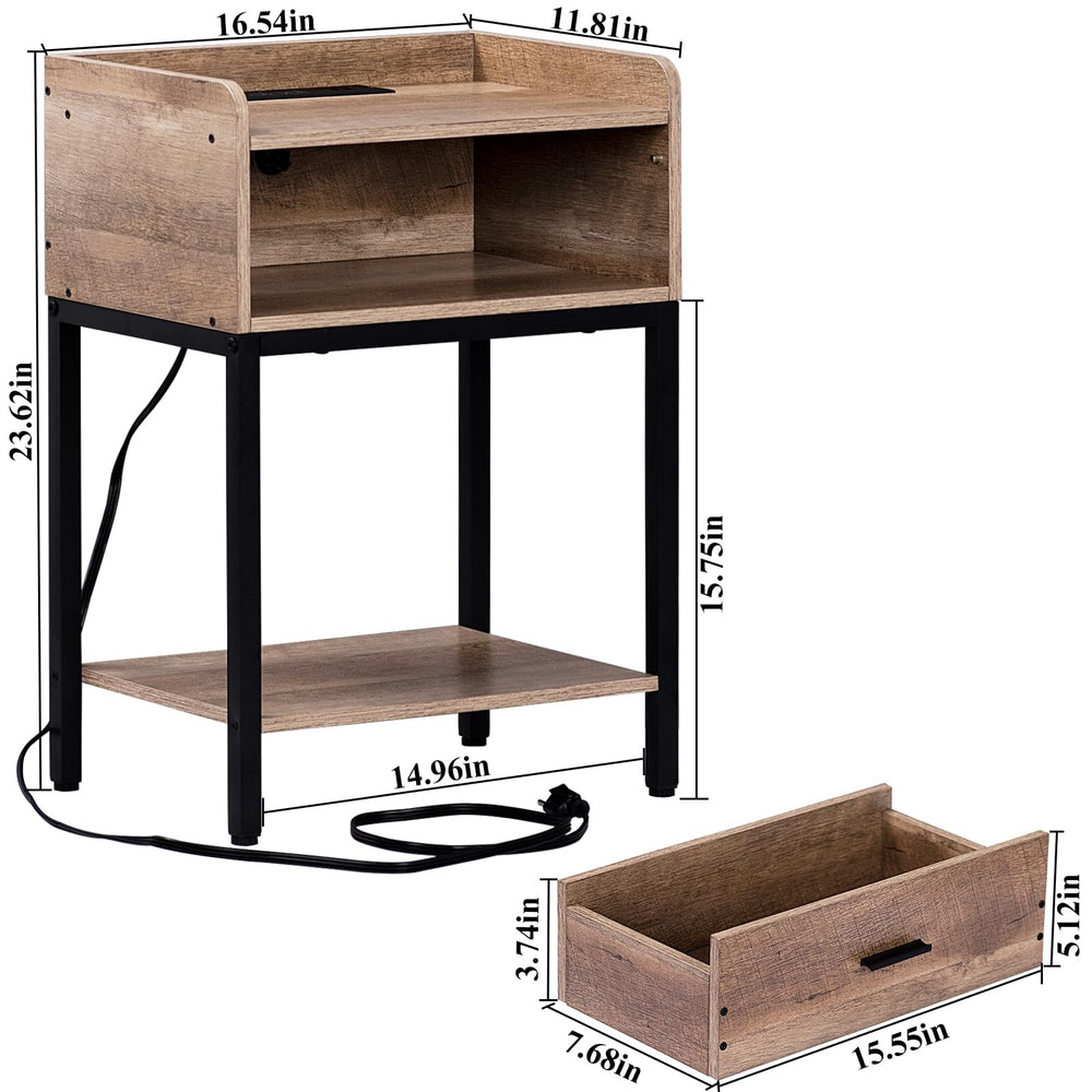 End Side Table with Charging Station (Set of 2) - From Where - 