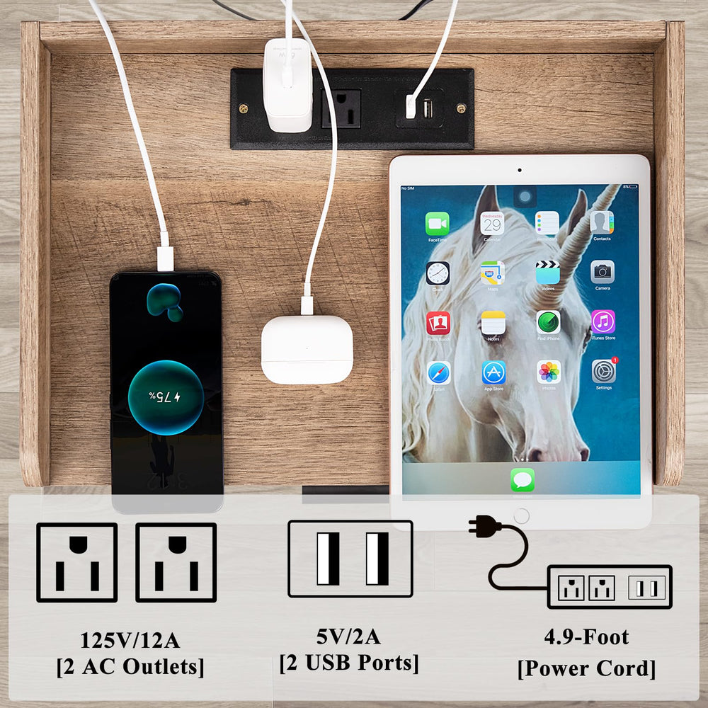 End Side Table with Charging Station (Set of 2) - From Where - 