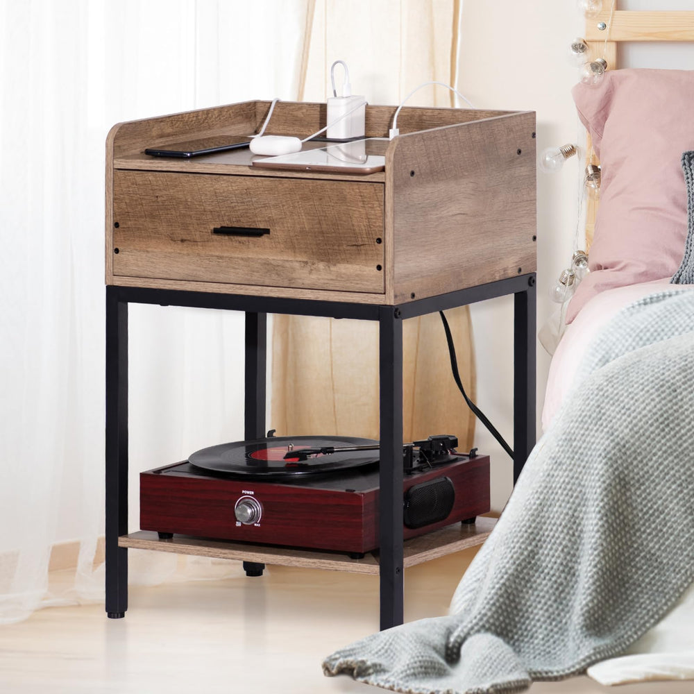 End Side Table with Charging Station (Set of 2) - From Where - 