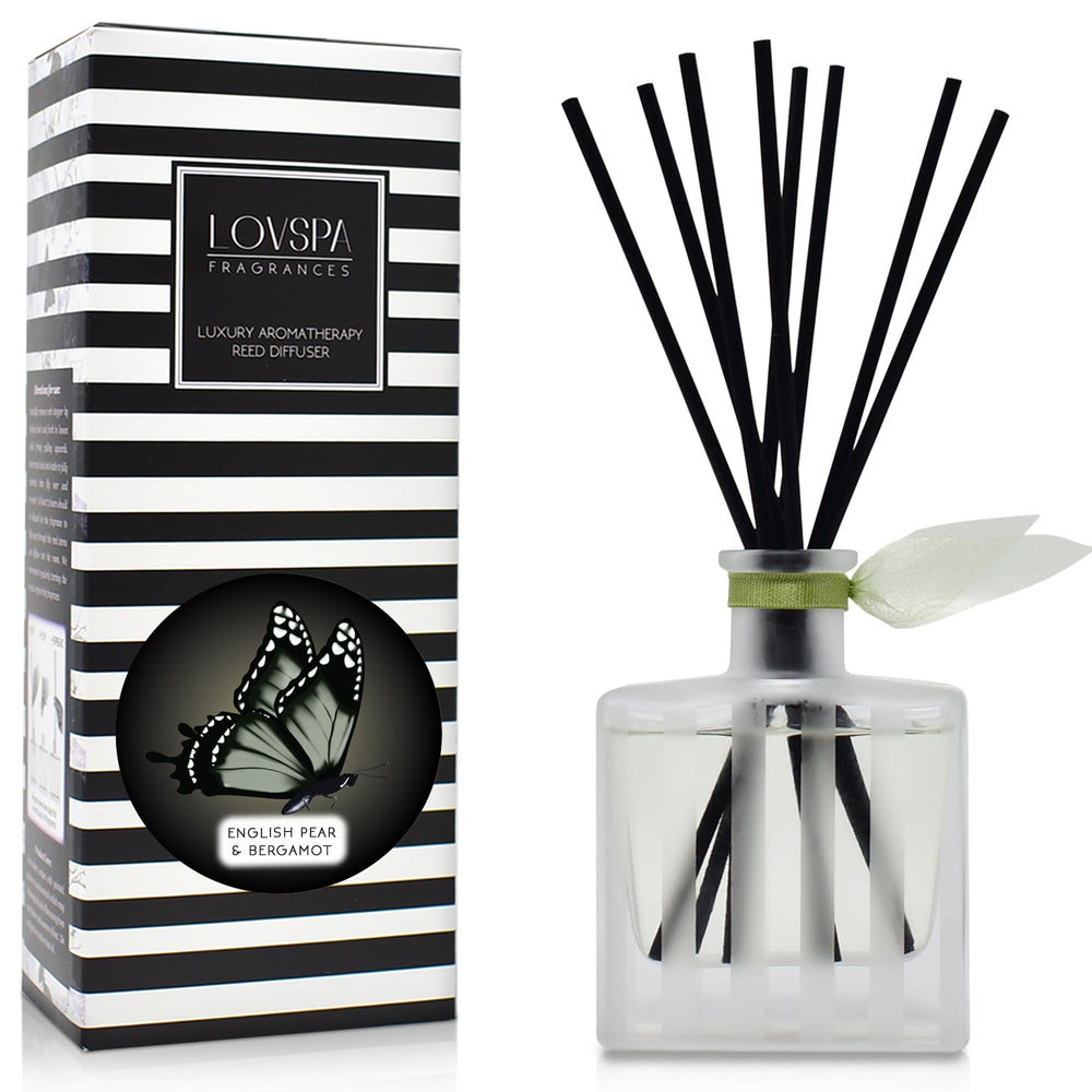 English Pear &amp; Bergamot Reed Diffuser and Scented Sticks Set - From Where - 