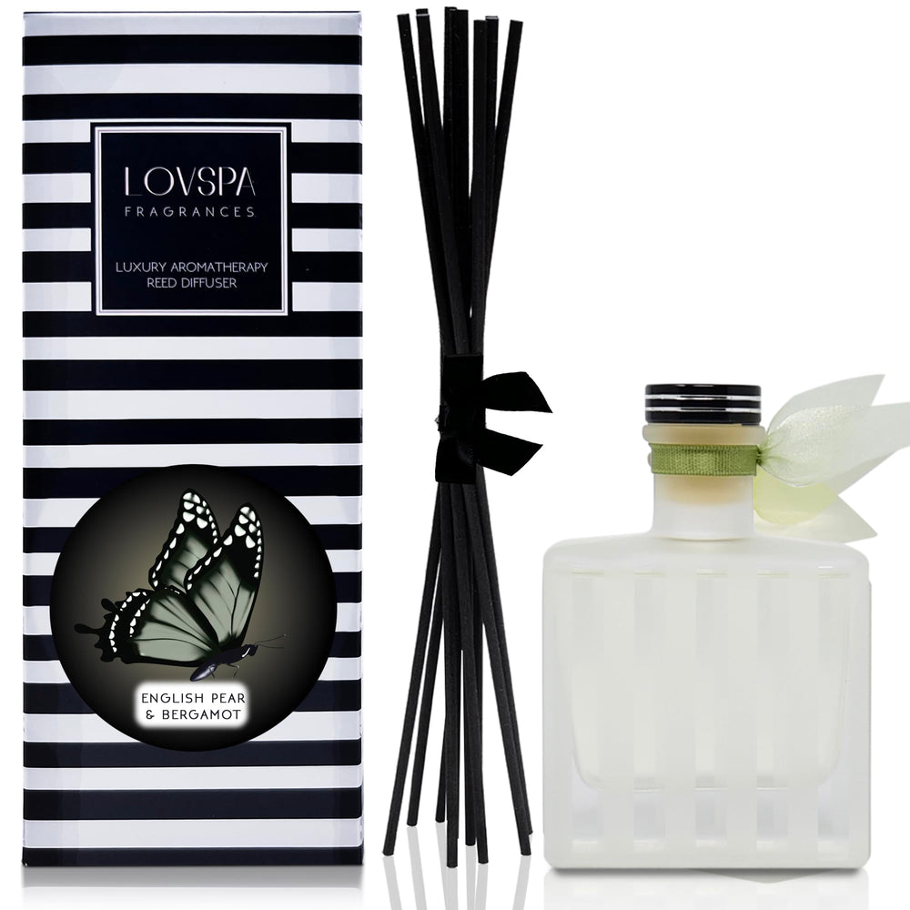 English Pear &amp; Bergamot Reed Diffuser and Scented Sticks Set - From Where - 