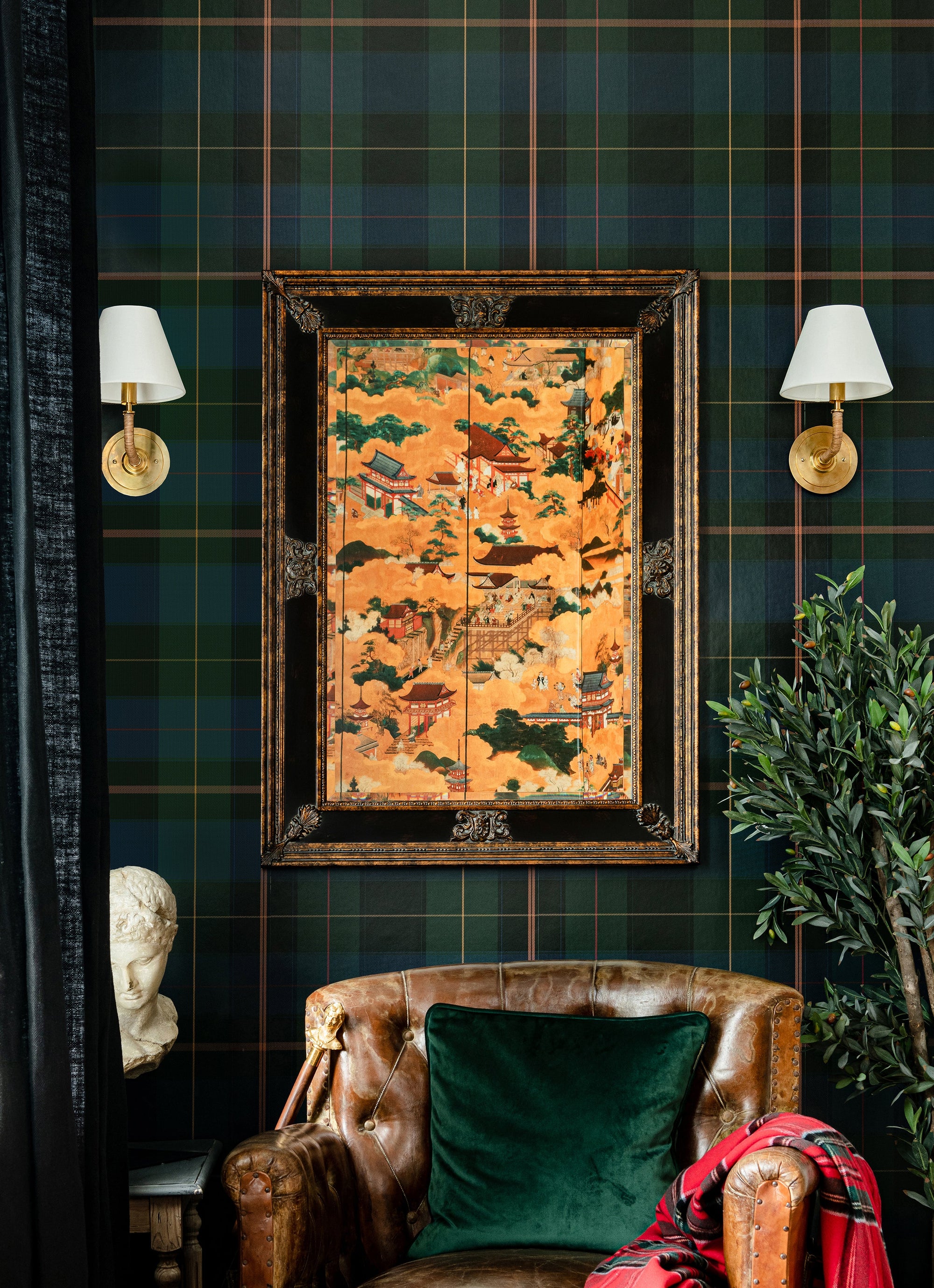 Equestrian Shades of Green Wallpaper - From Where - 