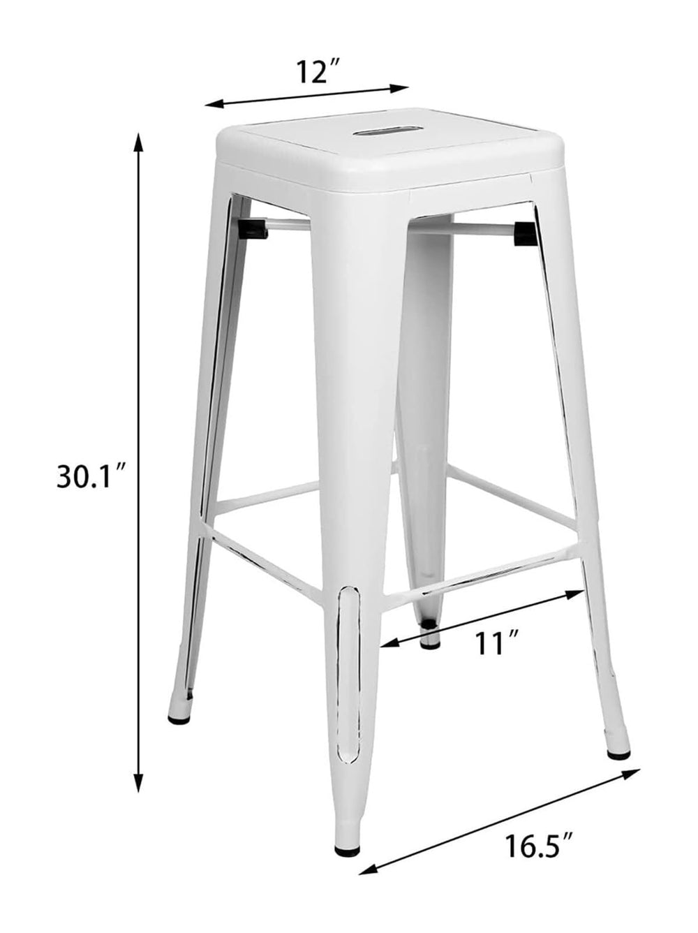 Ergonomic Metal Barstool (Set of 4) - From Where - 