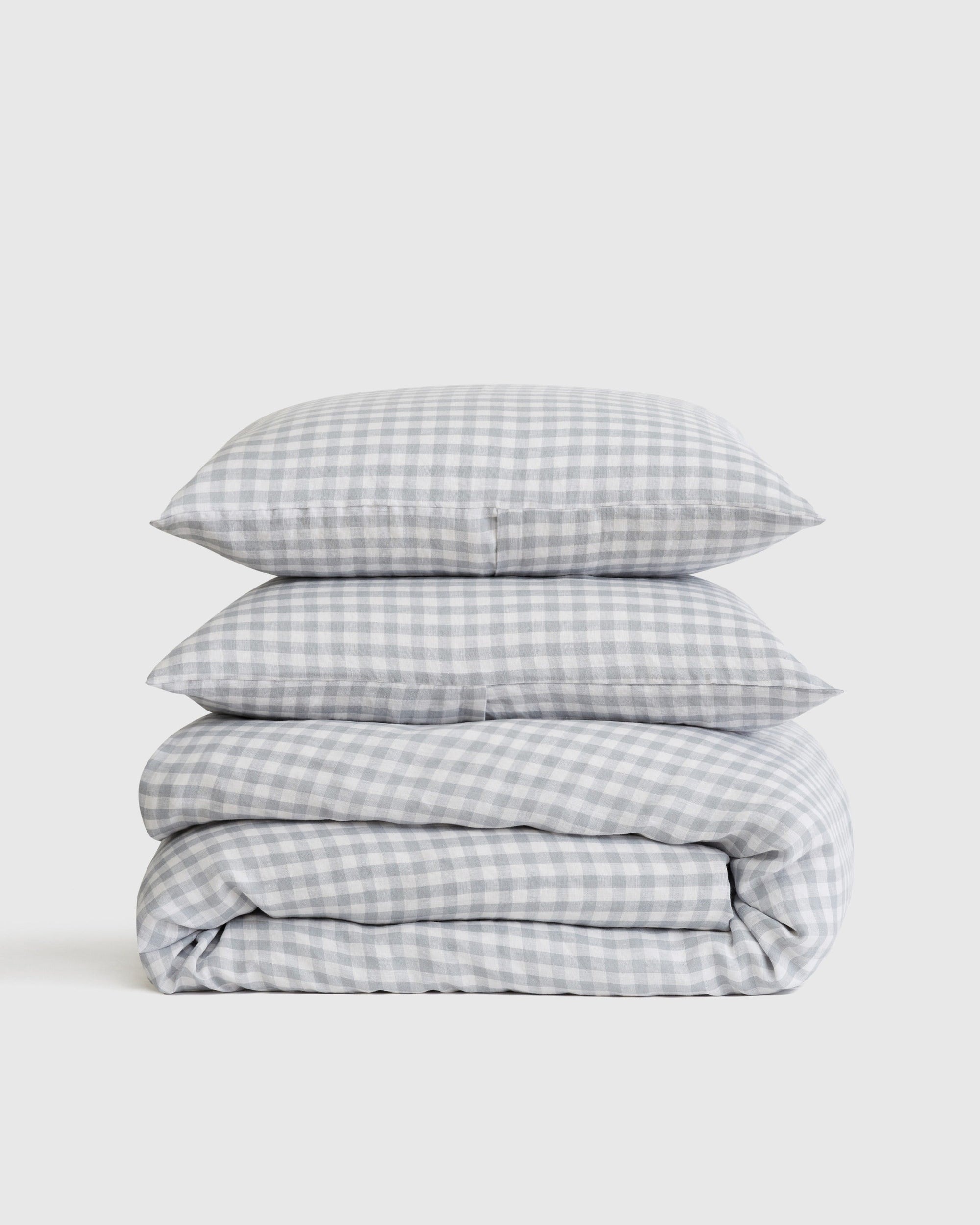 European Linen Gingham Duvet Cover Set - From Where Finds -