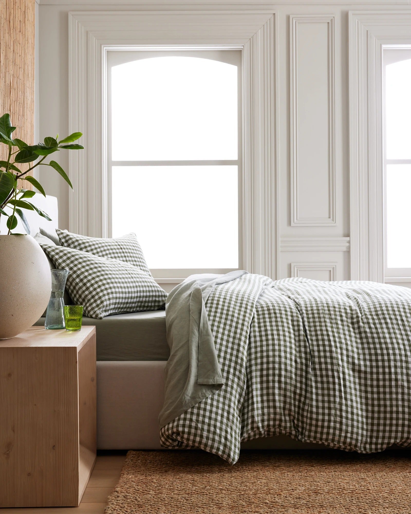 European Linen Gingham Duvet Cover Set - From Where Finds -