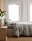 European Linen Gingham Duvet Cover Set - From Where Finds -