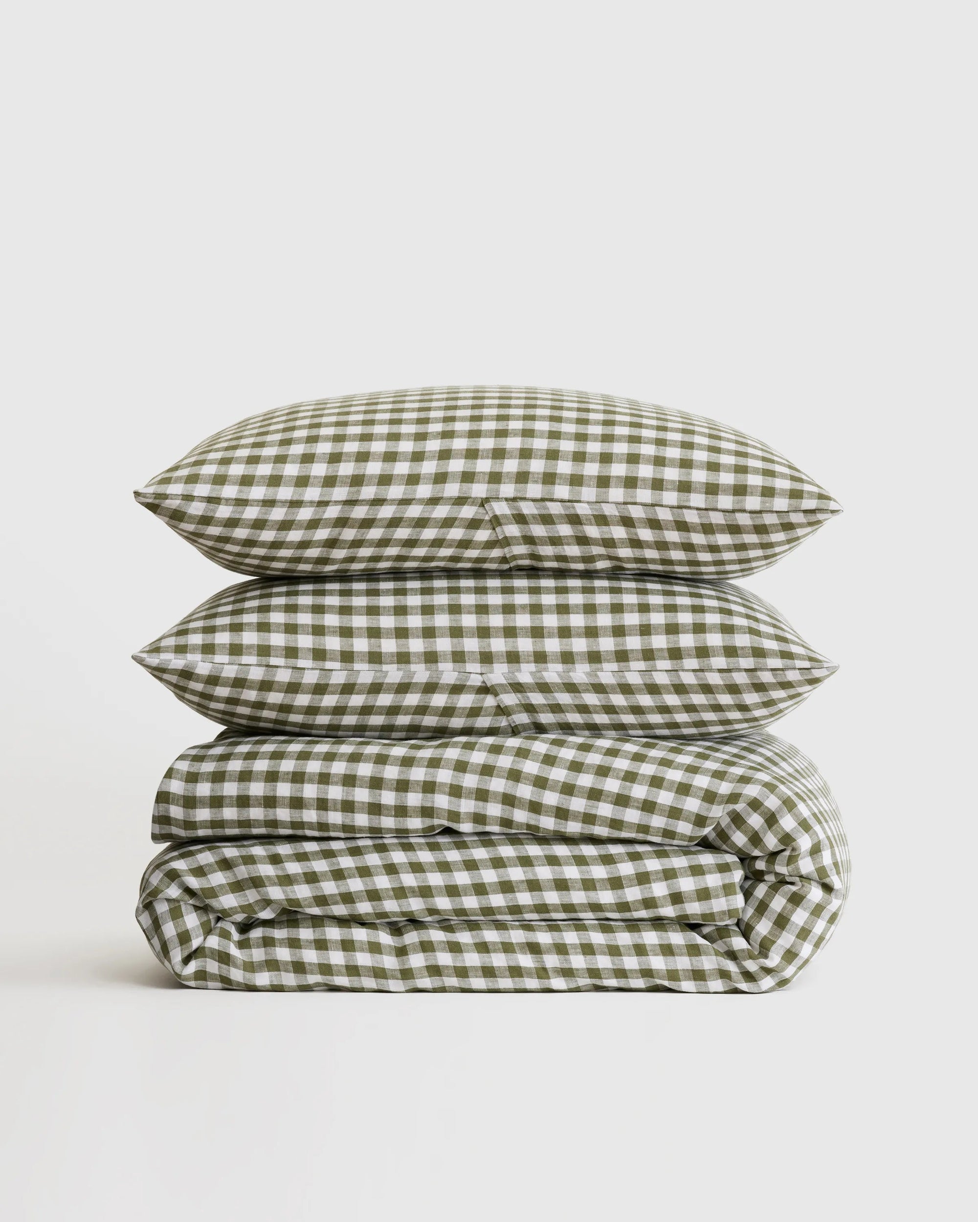 European Linen Gingham Duvet Cover Set - From Where Finds - 