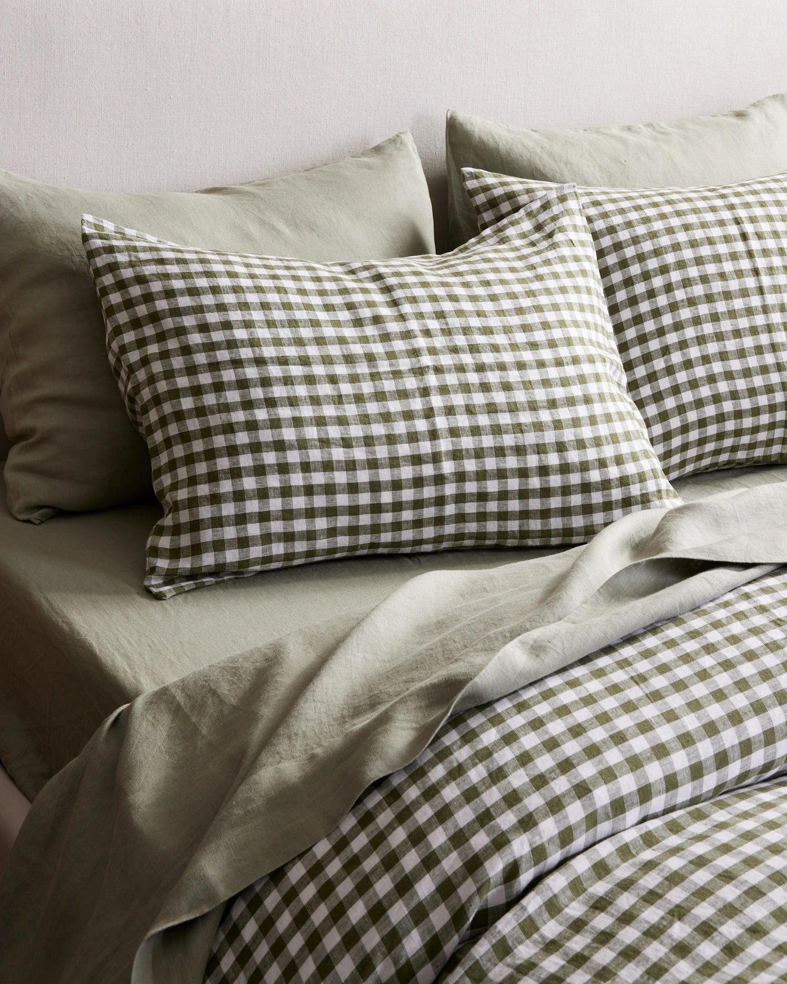 European Linen Gingham Duvet Cover Set - From Where Finds -
