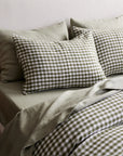 European Linen Gingham Duvet Cover Set - From Where Finds -