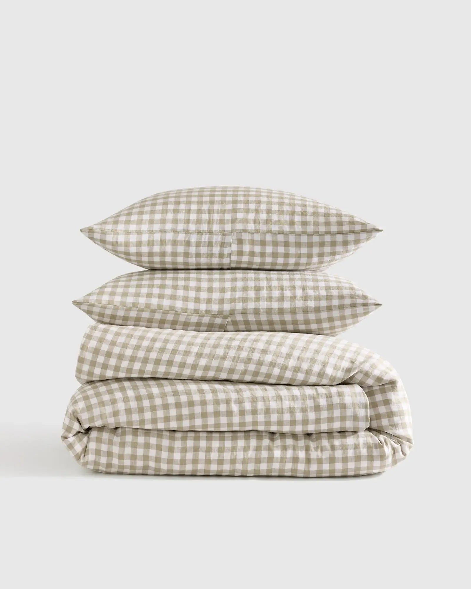 European Linen Gingham Duvet Cover Set - From Where Finds - 