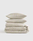 European Linen Gingham Duvet Cover Set - From Where Finds - 