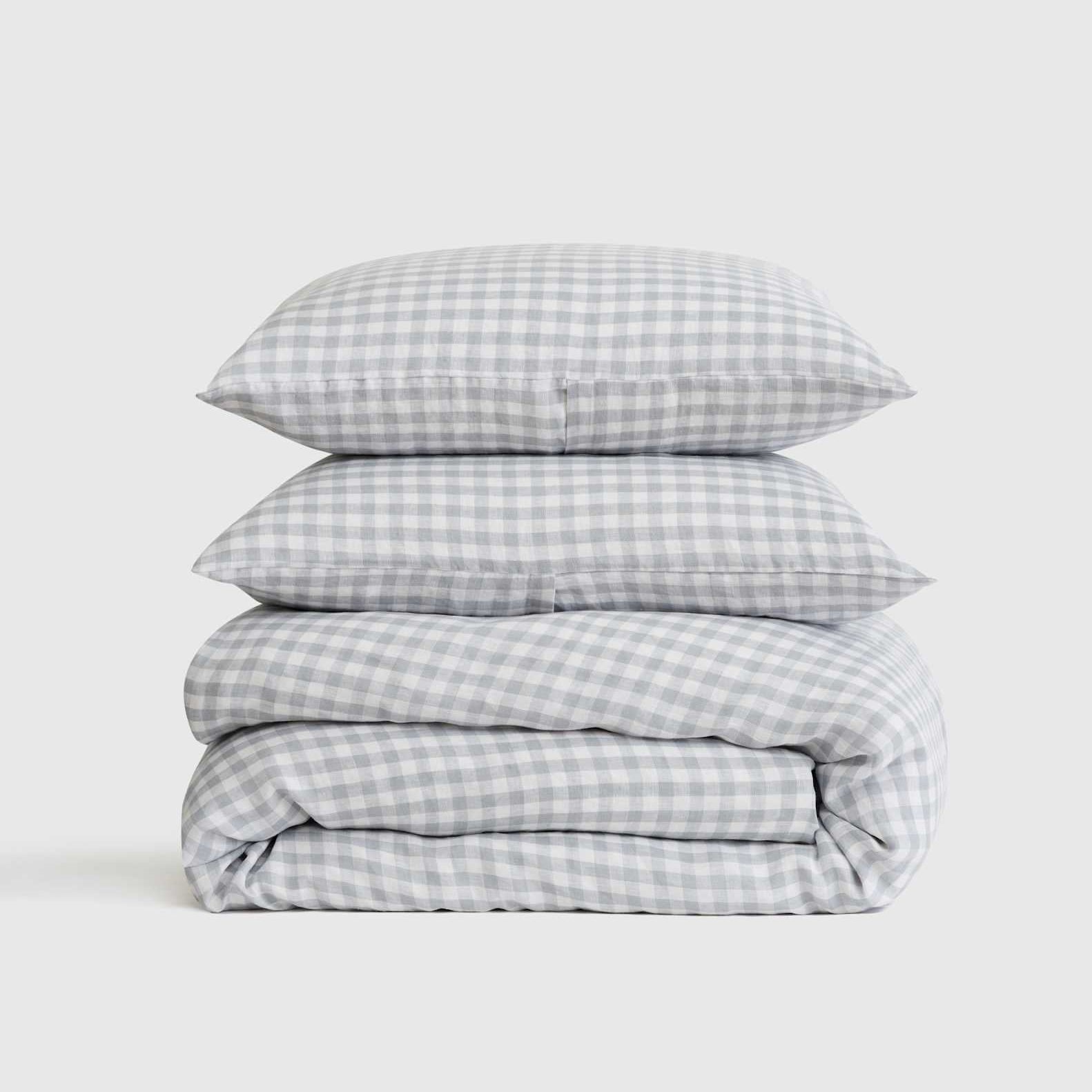 European Linen Gingham Duvet Cover Set - From Where Finds - 