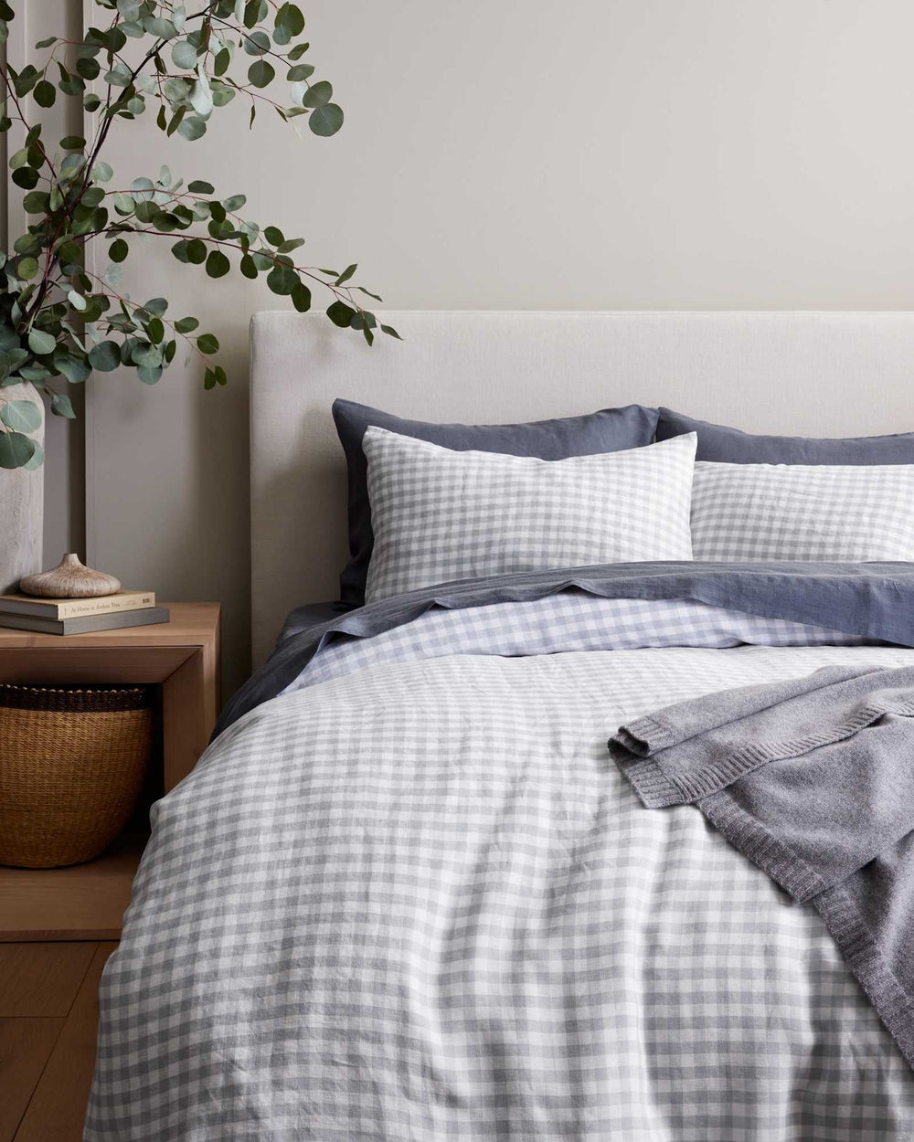 European Linen Gingham Duvet Cover Set - From Where Finds -