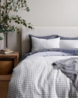 European Linen Gingham Duvet Cover Set - From Where Finds -