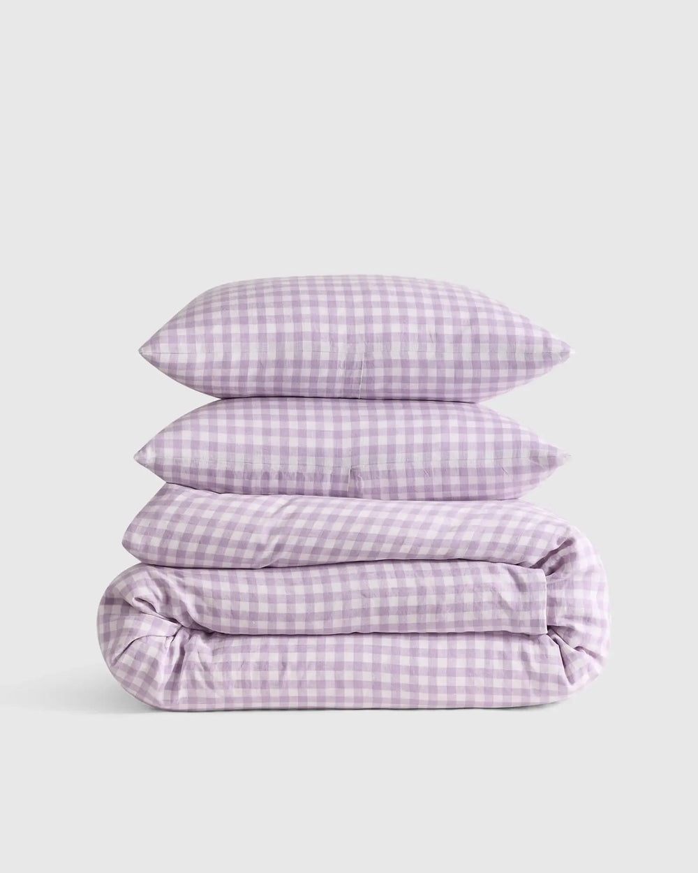 European Linen Gingham Duvet Cover Set - From Where Finds - 