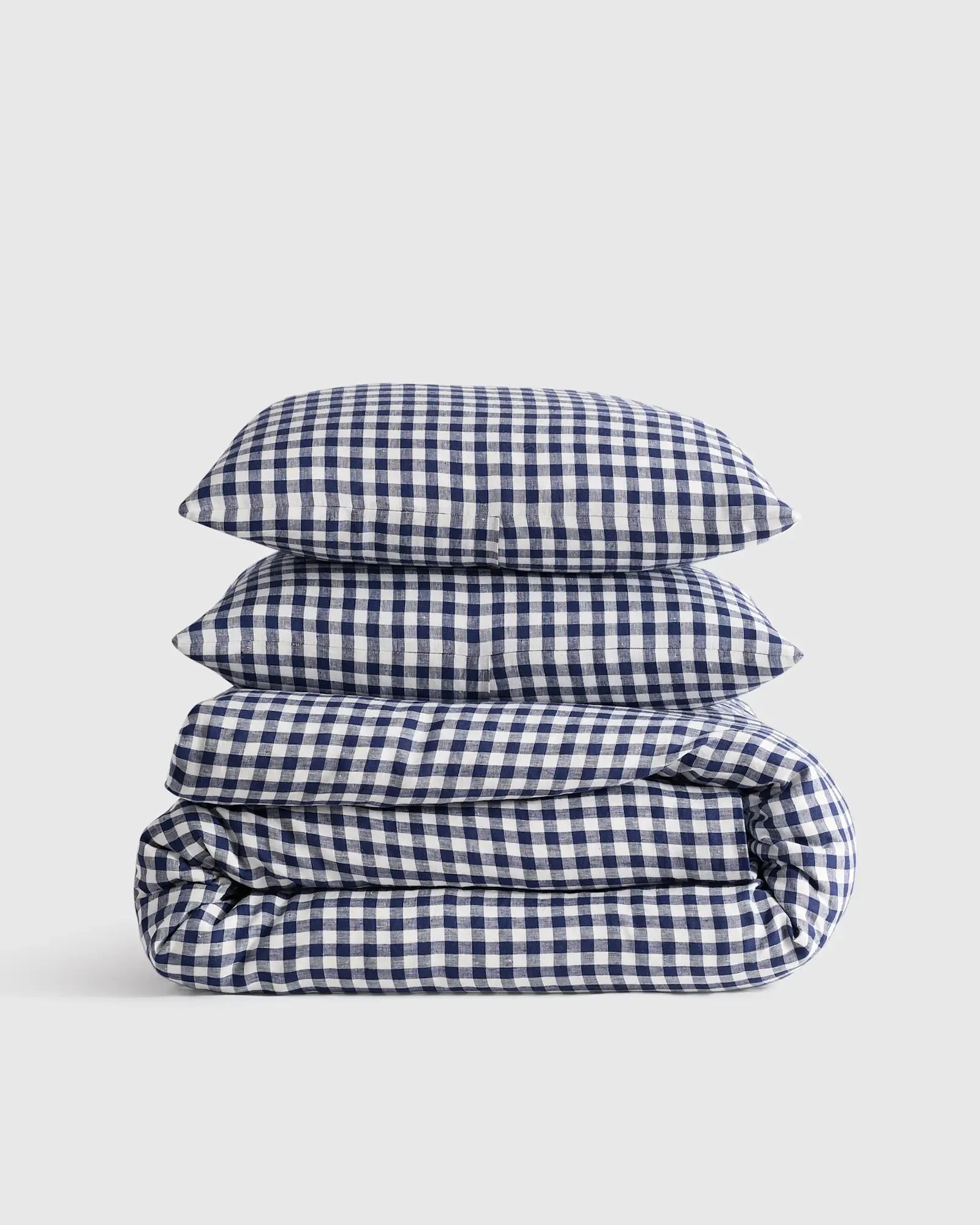 European Linen Gingham Duvet Cover Set - From Where Finds - 