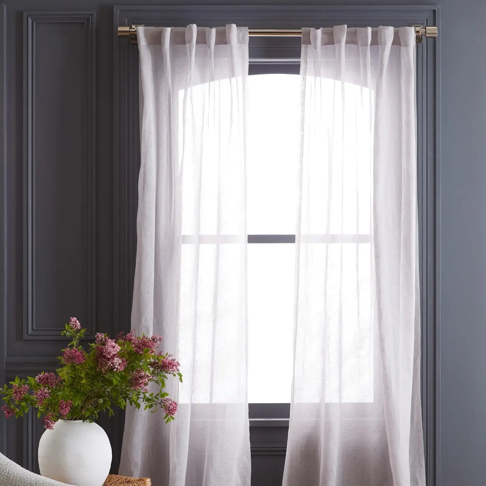 European Linen Sheer Curtain Set (Set of 2) - From Where Finds - 