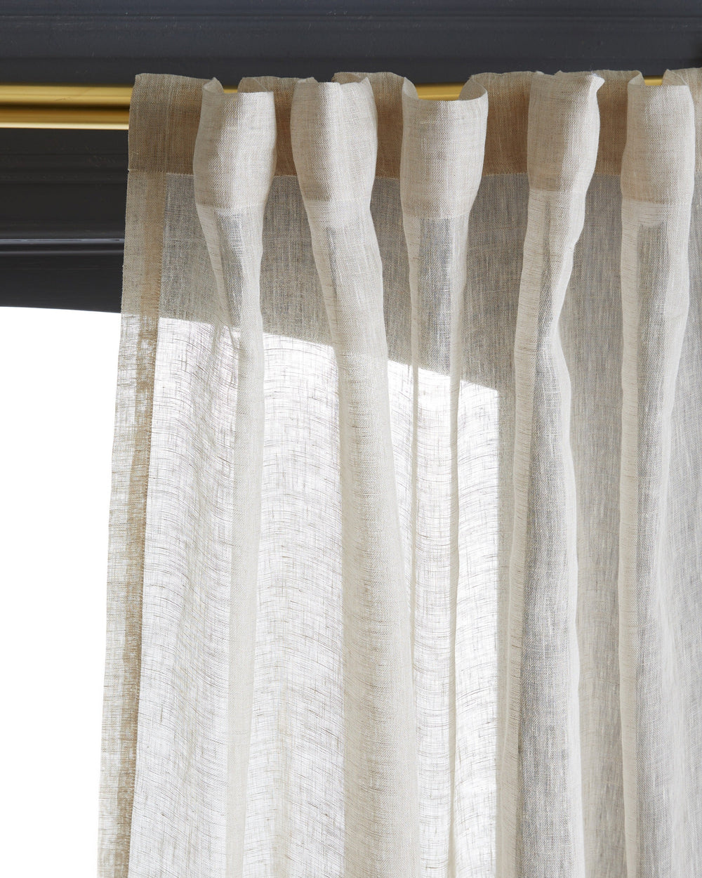 European Linen Sheer Curtain Set (Set of 2) - From Where Finds -