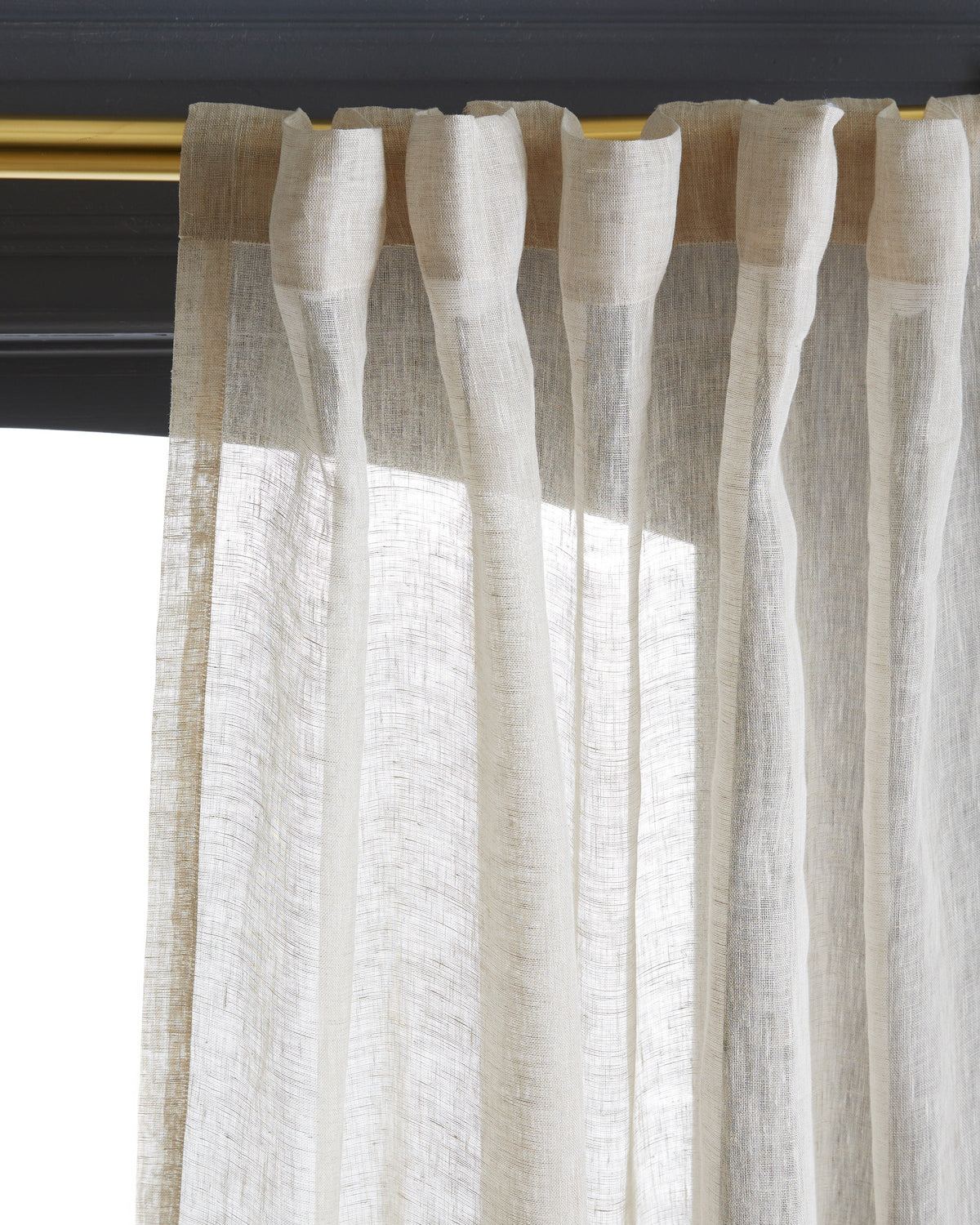 European Linen Sheer Curtain Set (Set of 2) - From Where Finds -