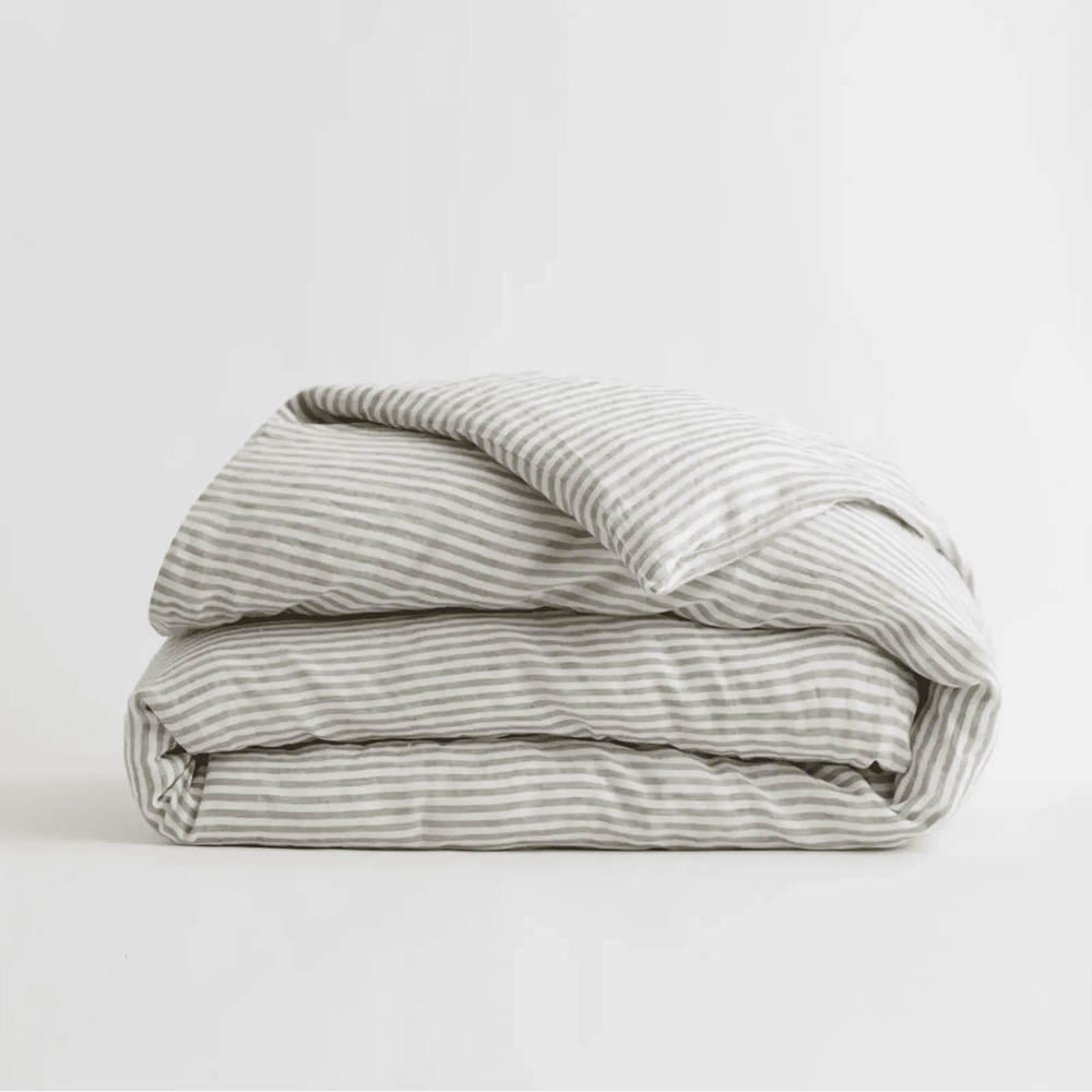 European Linen Stripe Duvet Cover - From Where Finds - 