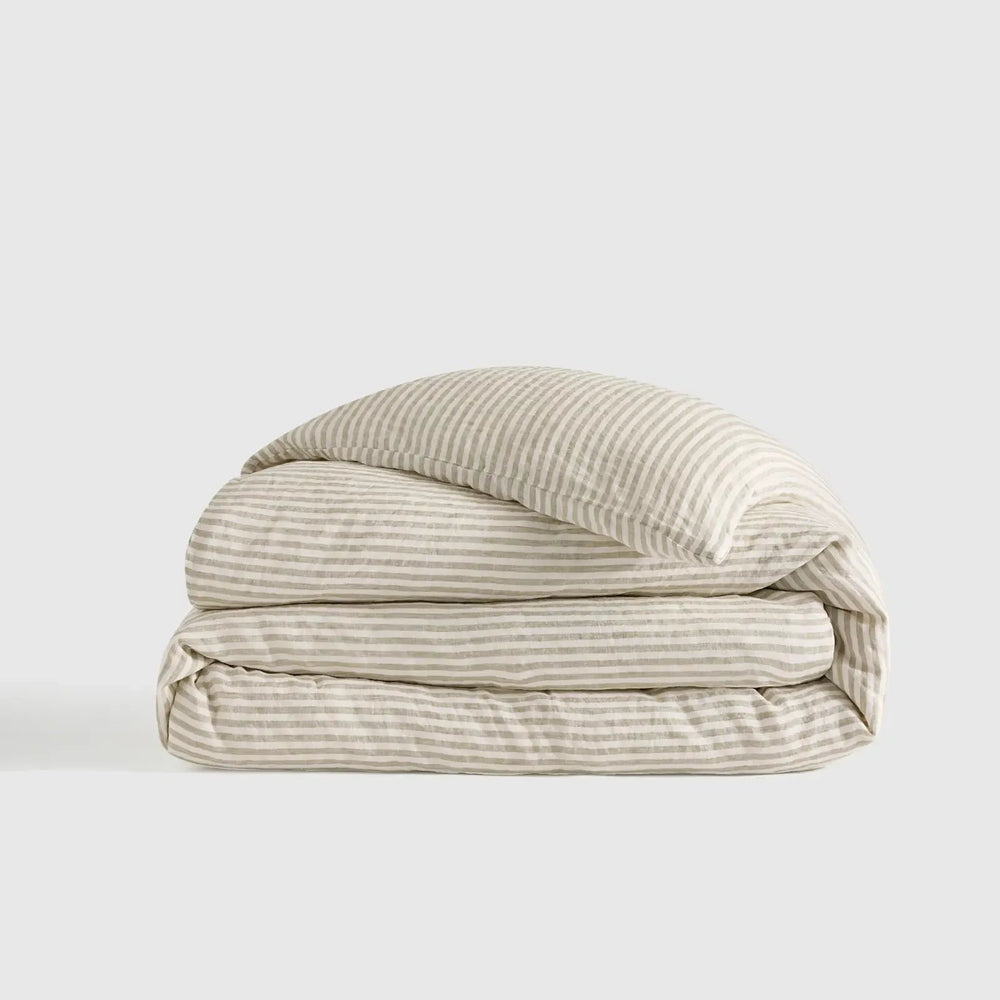 European Linen Stripe Duvet Cover - From Where Finds - 
