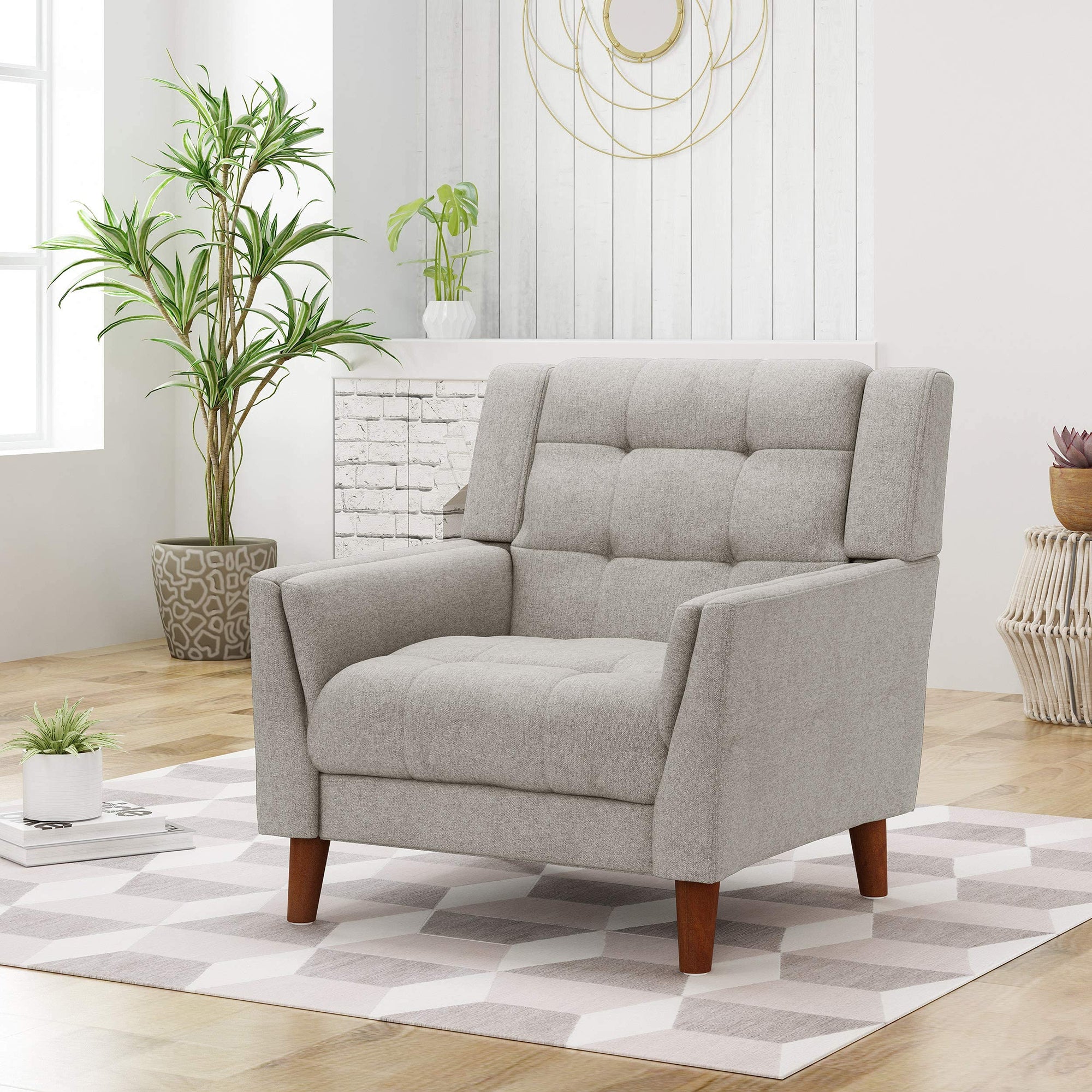Evelyn Mid Century Fabric Arm Chair - From Where - 