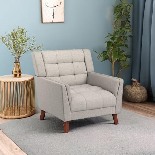 Evelyn Mid Century Fabric Arm Chair - From Where - 