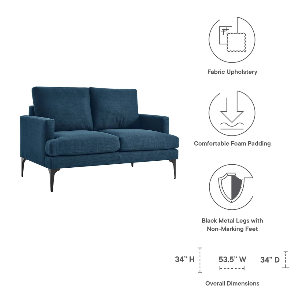 Evermore Upholstered Fabric Loveseat - From Where Finds - 