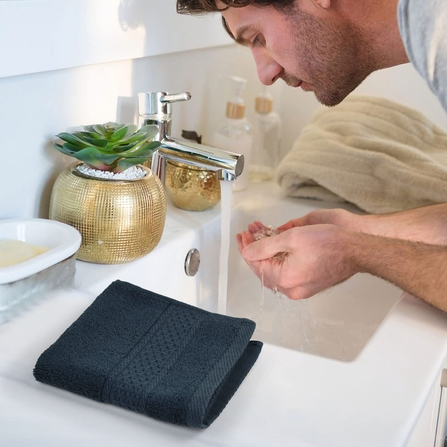 Extra Soft Wash Washcloths Set 6 - Pack - From Where - 