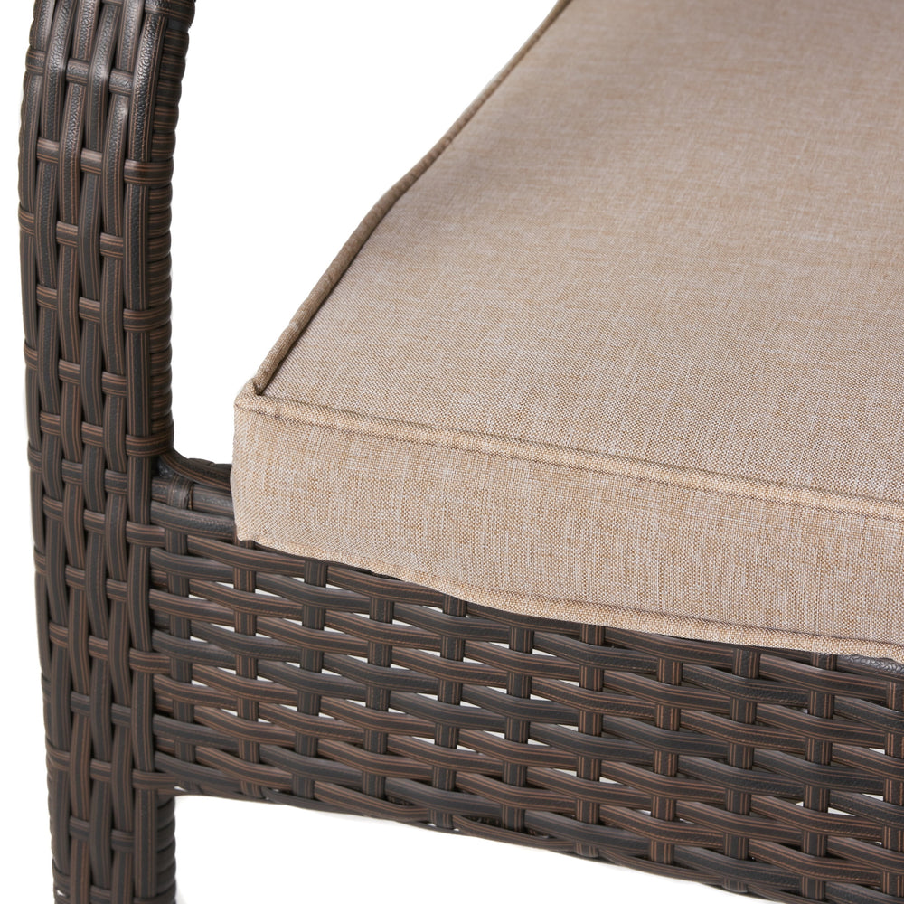 Cinque Terre Wicker Stacking Chairs, Set of 4, Multibrown/ Textured Beige