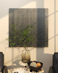 Black Wood Linear Geometric Wall Decor
