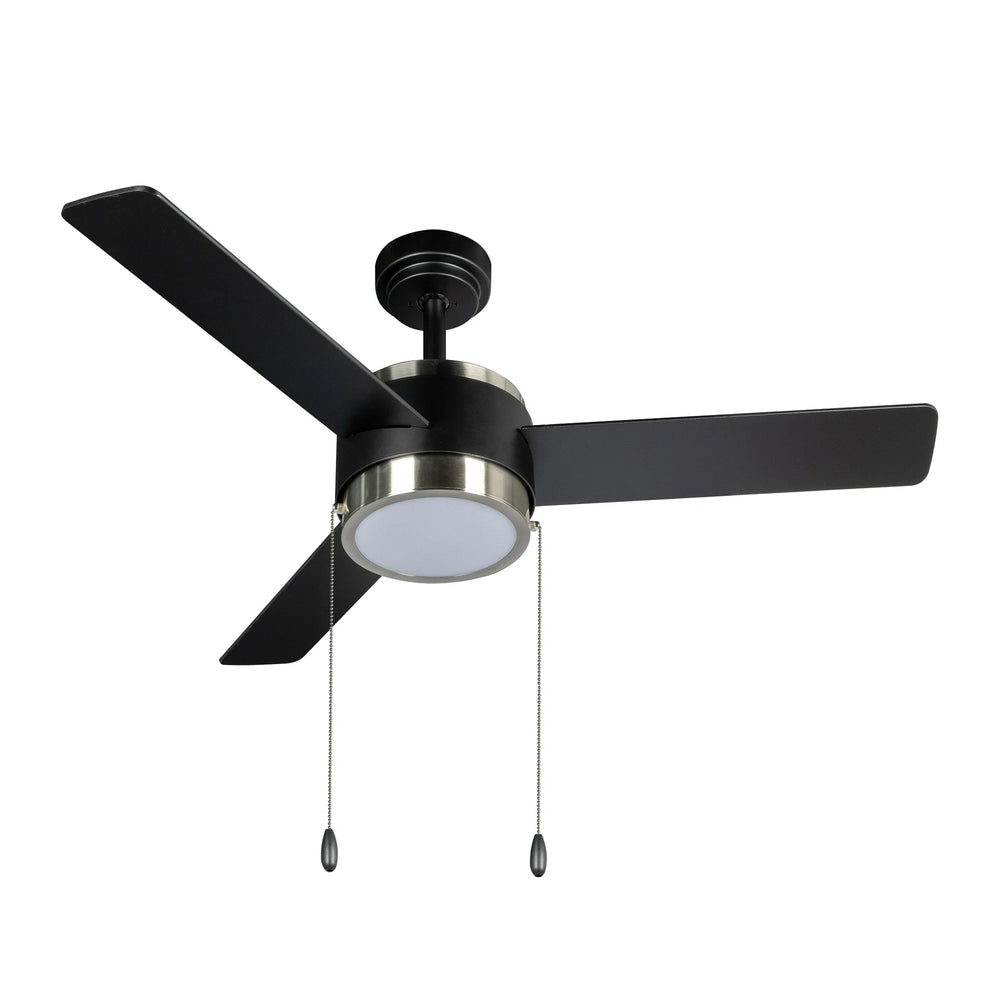 44" Indoor Matte Black Ceiling Fan