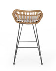 Lisa Outdoor Wicker Barstools with Cushions (Set of 2)