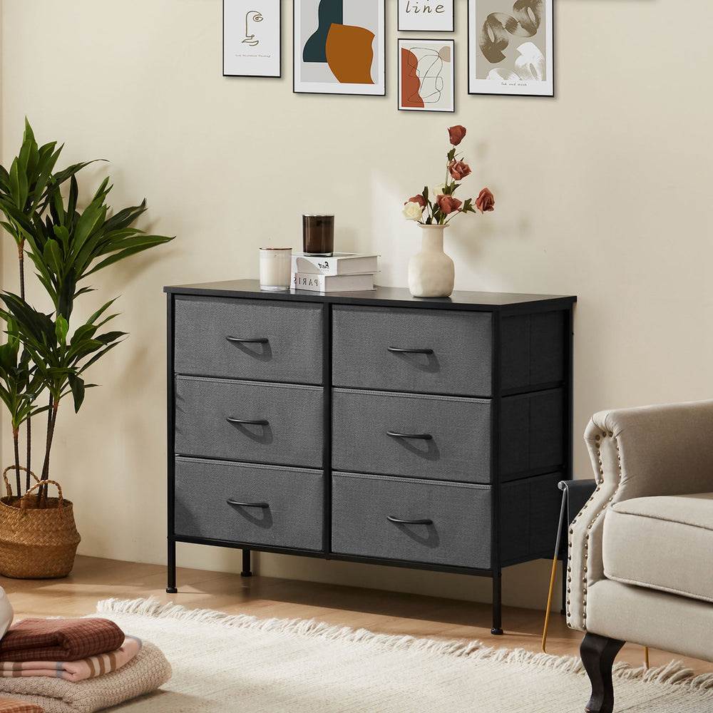 https://www.walmart.com/ip/JOINSUN-6-Drawers-Dresser-Storage-Organizer-Units-for-Clothing-Closet-Fabric-Bins-Wood-Top-Steel-Frame-Lightweight-Gray/15053002404