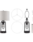 KYRID 21’’ Table Lamps Set of 2 with USB Port and Night Light, Modern Farmhouse Side Table Lamp with White Drum Shade, Painted Bronze Finish (Bulbs Included)